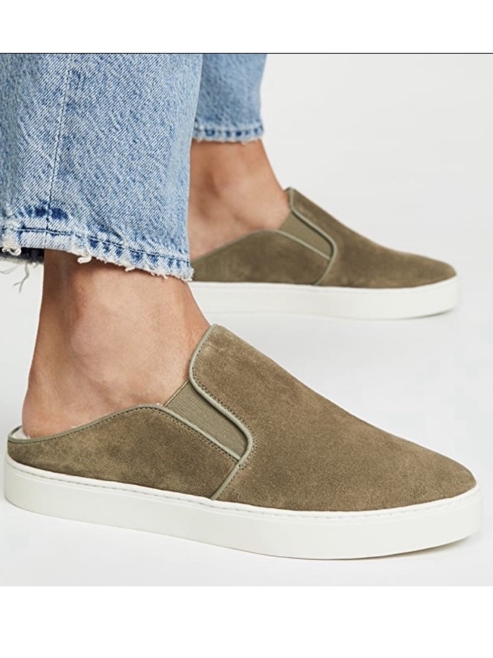 VINCE Verrell Beige Suede Mules size 7.5